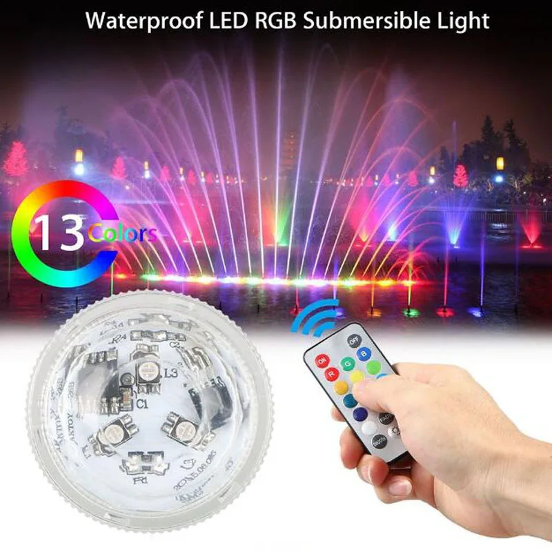 1PC Pool Lights Remote RGB Submersible Light Battery Operate Underwater Swimming Waterproof Lamp Accessories | Спорт и развлечения
