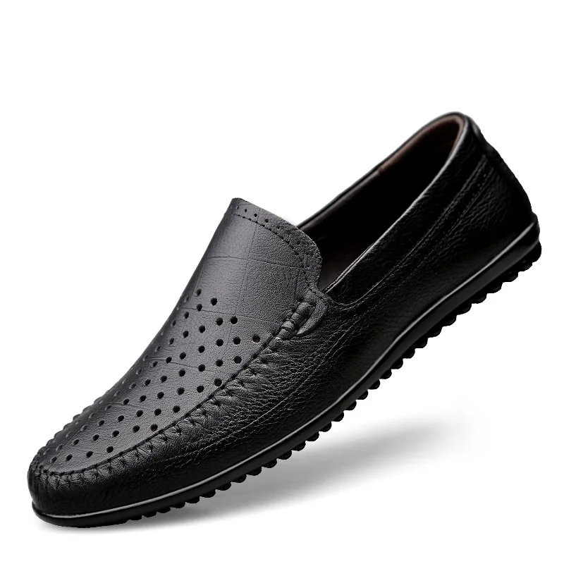 

Big Size 37-47 Summer Slip-On Flats Genuine Leather Loafers Men Moccasins Casual Shoes Designer Mocasines Hombre Driving Loafer