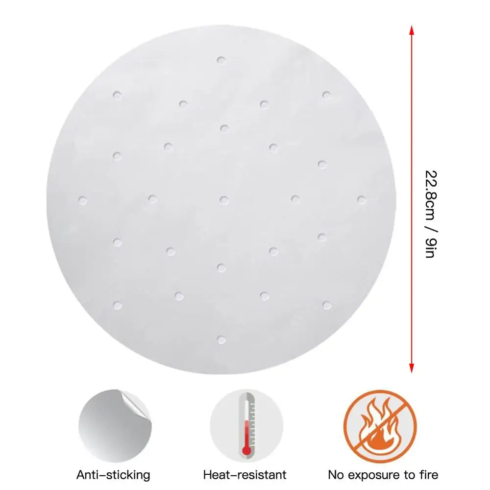 

100 Sheets of Round Baking Paper Steamed Paper Oven Barbecue Steamed Bun Paper Steamer Drawer Paper Non-sticky Oil-proof Shippin