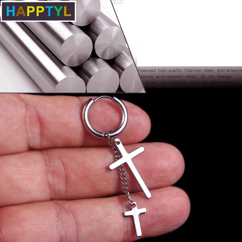 HAPPTYL 1 пара модные ушные серьги гвоздики/клипсы для ушей из титановой стали