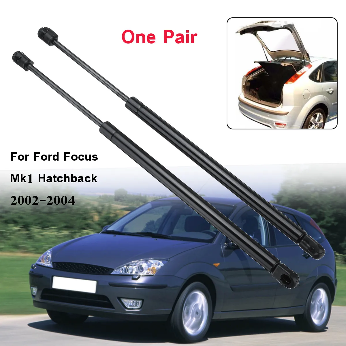 

Распорки газовые задние для Ford, Focus Mk1, хэтчбек 1998, 1999, 2000, 2001, 2002, 2003, 2 шт.