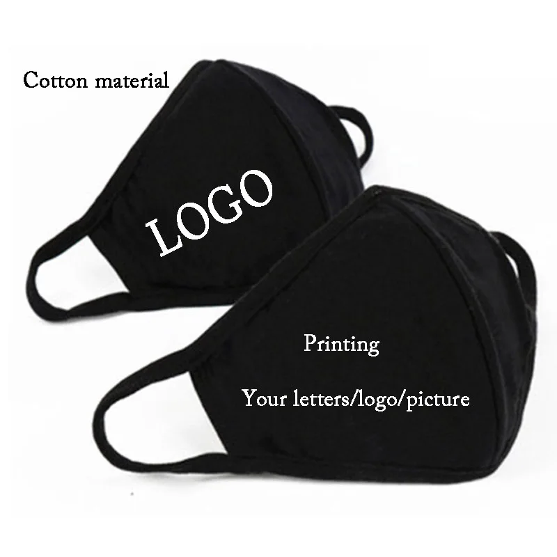 2 шт. в партии хлопковая маска для взрослых большой размер печать логотипа/букв