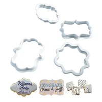 4pcs flower frame cake cutter decorating pastry candy chocolate fondant cookie mould kitchen baking tools famous brand shape