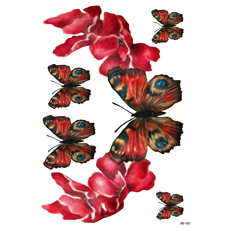 Водостойкая Временная тату-наклейка лиса кошка Бабочка змея демон женская