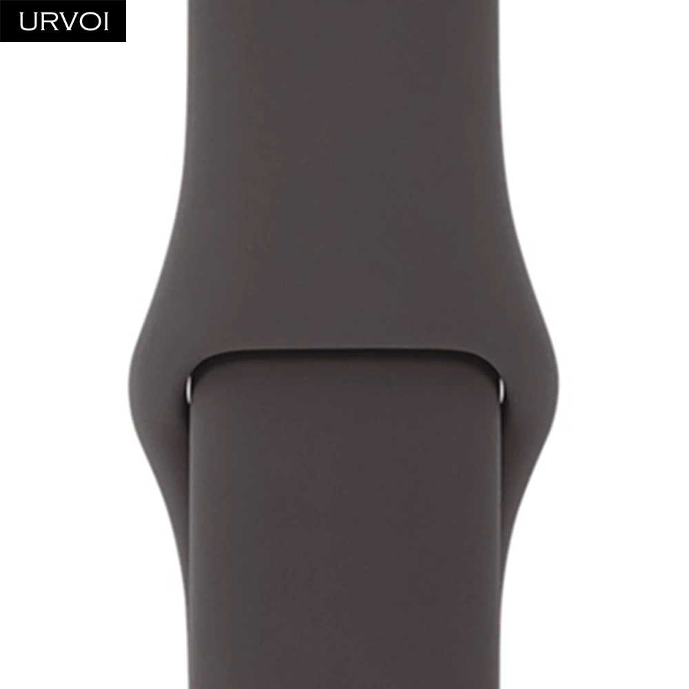 Cocoa Спортивный ремешок URVOI для apple watch 5, 4, 3, 2, 1, силиконовый ремешок для iWatch 40 мм, 44 мм, застежка на булавке и застежке, новинка, сосновый зеленый - Цвет ремешка: Cocoa