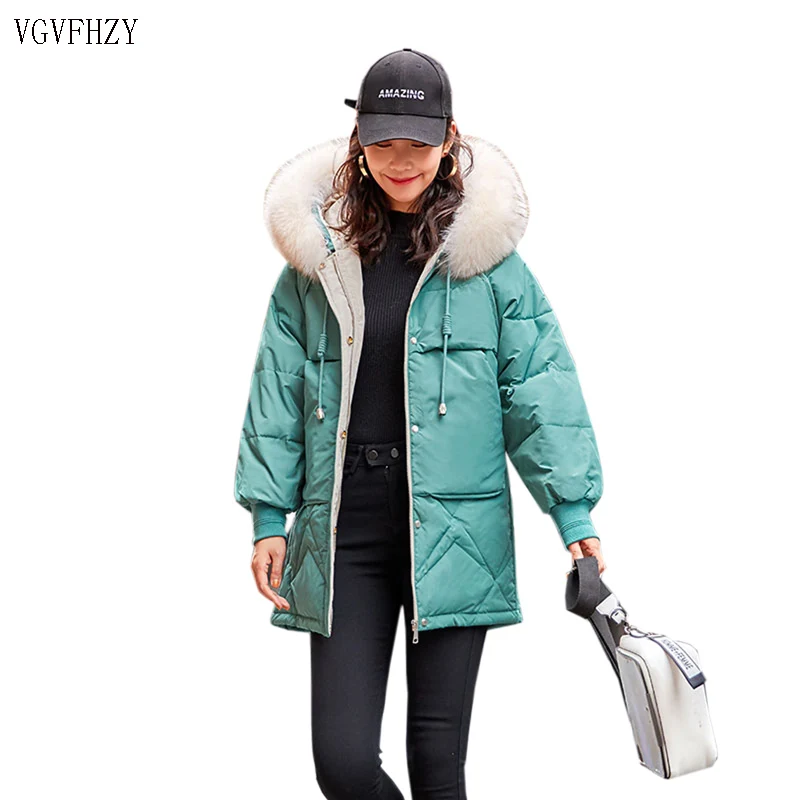 Женская куртка на белом утином пуху зимняя теплая парка с капюшоном и воротником