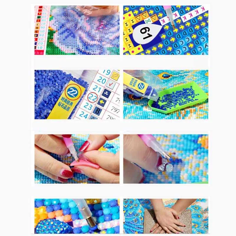 5D DIY Алмазная картина вышивка крестиком маленькие черные собачьи головки полная