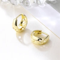 womens fashion simple style mini hoop earrings shiny 14k golden hollow flower small huggie tiny earring stud piercing accessory