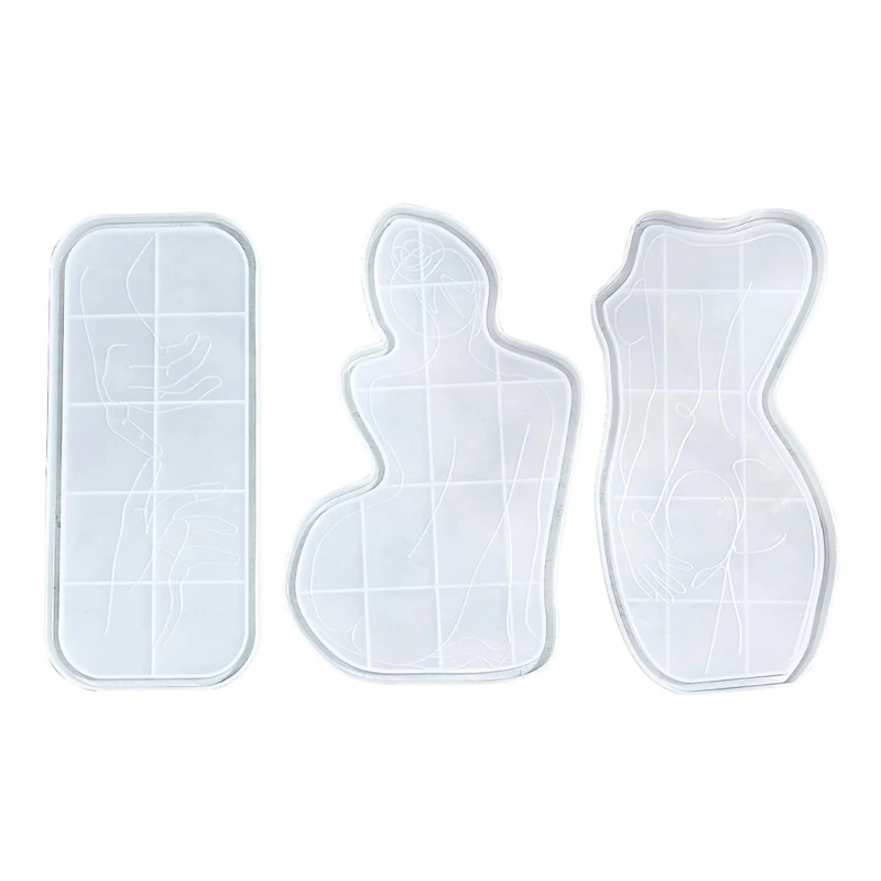 

Sexy Woman Tray Mold DIY Epoxy Resin Glue Silicone Mold Female Body Coaster Plate Mirror Shiny Casting Jewelry Making R9CF