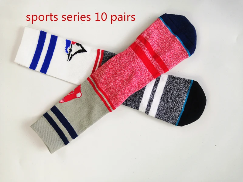 sports lot10pairs Носки, цветные, более 500 цветов, американские баскетбольные носки, мужские, чёсаный хлопок, компрессионные, для езды на велосипеде, коньках, Nakefit, скейтборд, носки, 10p - Цвет: sports lot10pairs