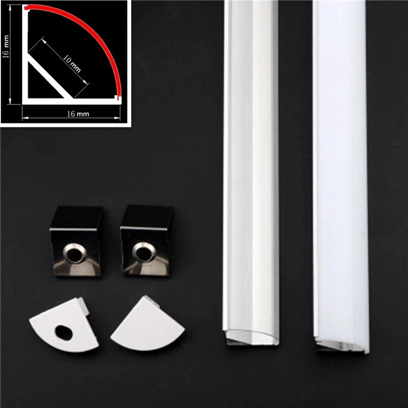 

2-30pcs/batch of 0.5m/pc V-shaped aluminum for 5050 3528 5630 LED light bar milky white/transparent cover strip channel