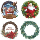 2022 венок Рождественская и Новогодняя гирлянда для украшения Женский Декор Санты Съемная дверь для дома виниловая Фреска
