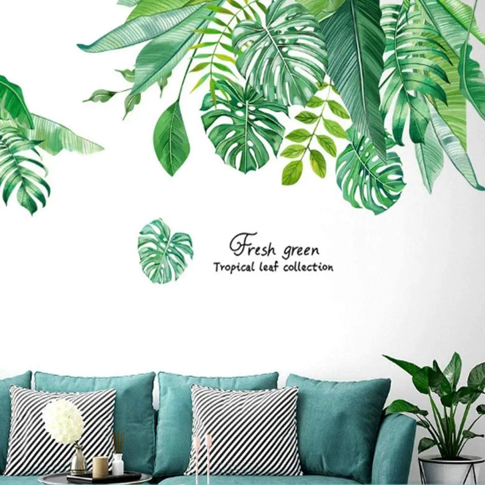 Зеленые тропические листья настенное украшение для гостиной спальни