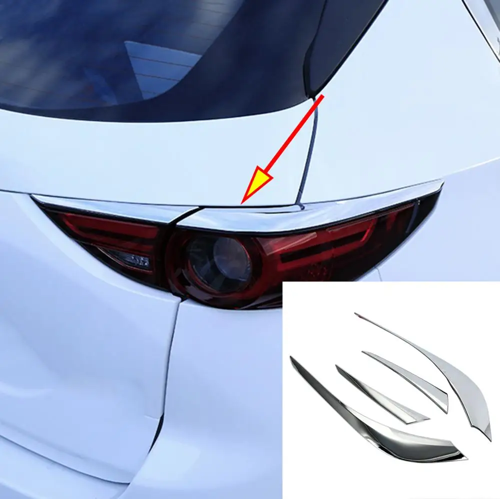 

For Mazda CX-5 CX5 KF 2017 2018 2019 Chrome ABS Rear Tail Light Taillight Lamp Cover Trim Lid Eyelid Eyebrow Molding Garnish