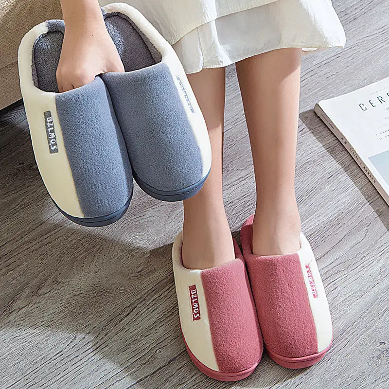 

Shallow massage winter slippers girls fashion fur shoes for women indoor velvet slippers 2020 stylish