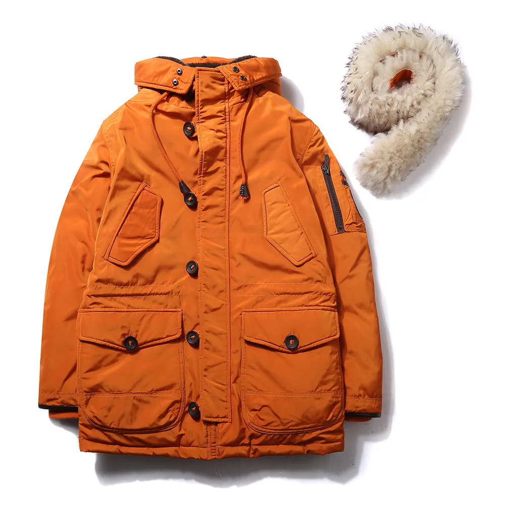 Зимняя пуховая куртка парка Мужская Толстая зимняя белое пуховое пальто мужское