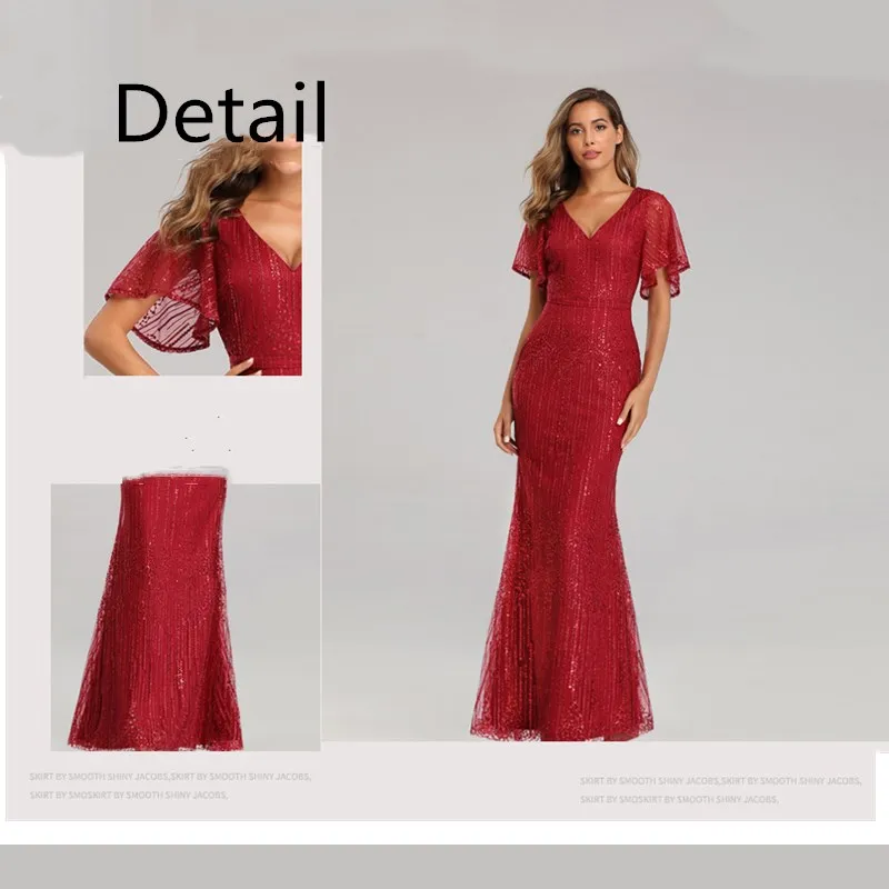 Новое поступление соблазнительное вечернее платье-Русалка с V-образным вырезом