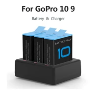 new for gopro 10 hero 9 rechargeable camera battery battery charger for gopro hero 10 9 black spare batteries accessories