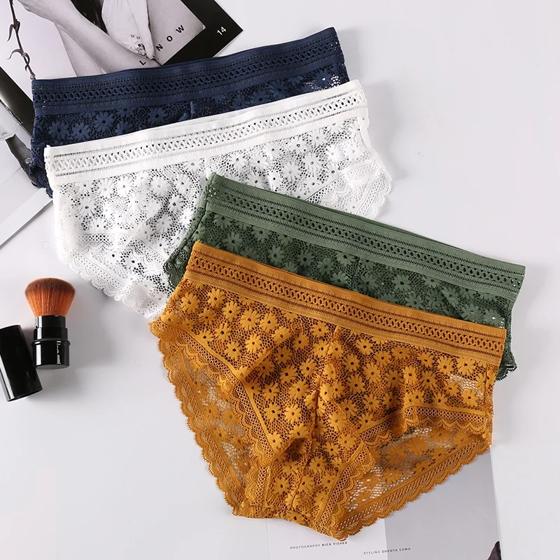 

Panties For Woman Underwear Sexy Lace Breathable Soft Lingerie Thin Comfortable Elastic Skin-Friendly Female Briefs Panty Sexy