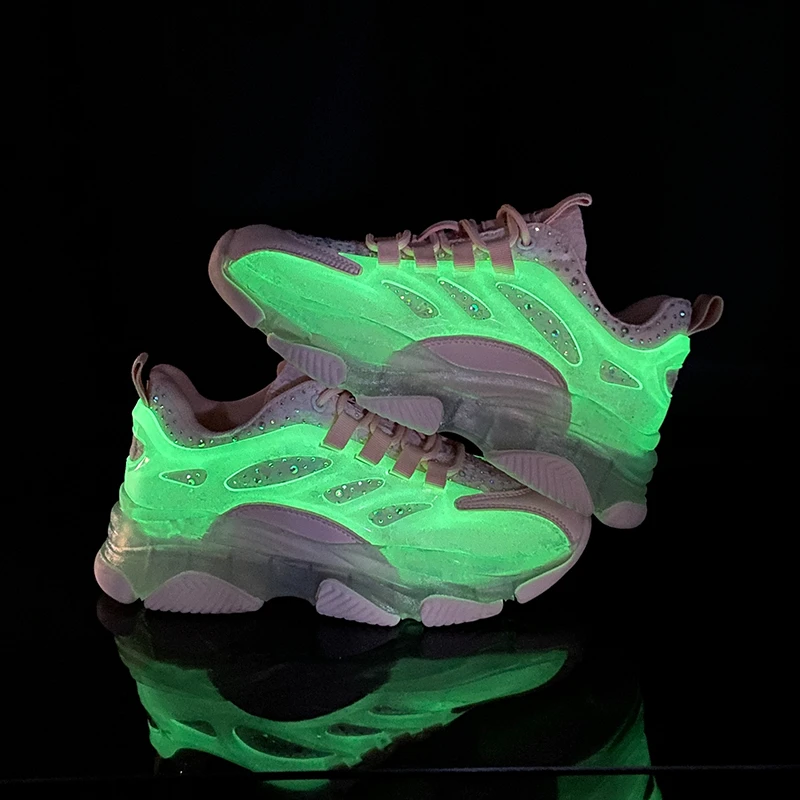 

2021 Platform Sneakers Women Vulcanized Shoes Fashion Fluorescence Casual Sports Shoes Women Chunky Sneakers Zapatillas De Mujer