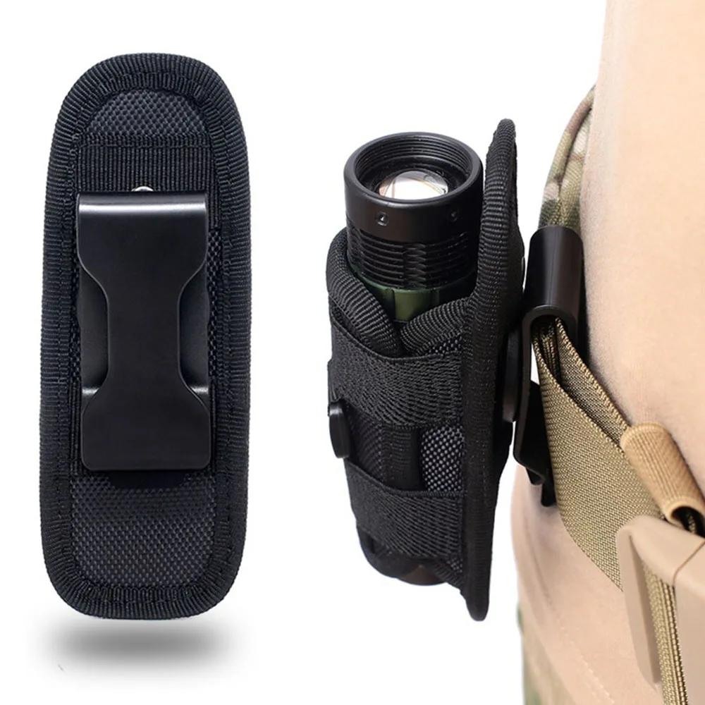 

Tactical 360 Degree Flashlight Pouch Holster Rotary Torch Case Belt Torch Cover Durable Hunting Lighting Accessory Survival Kits