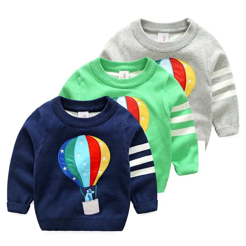 

2021 свитера для мальчиков пуловер для мальчиков с принтом воздушных шаров вязаные свитера весенне-осенняя одежда для детей Детская одежда н...