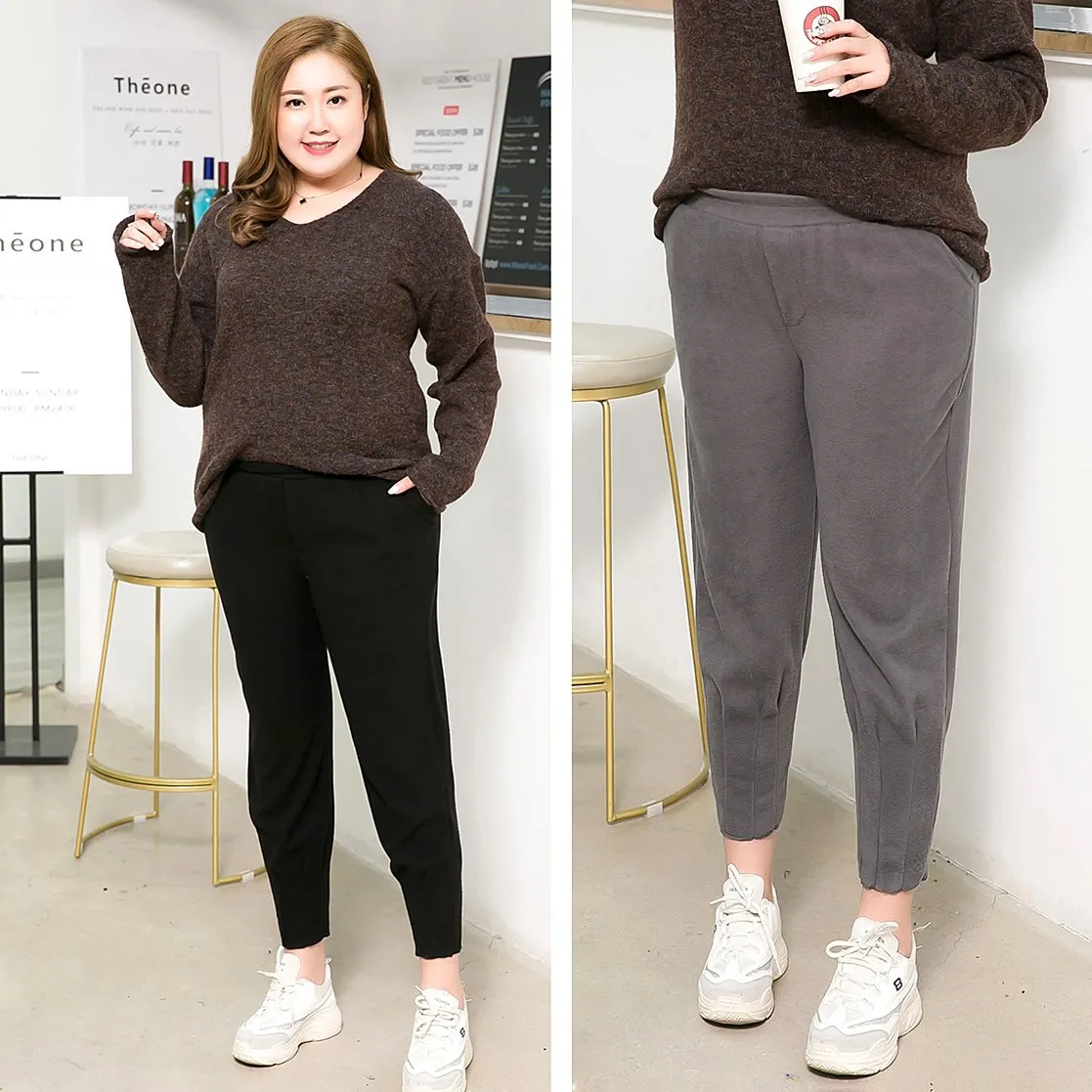 Женские шаровары осенне зимнего размера плюс шерстяные брюки до щиколотки