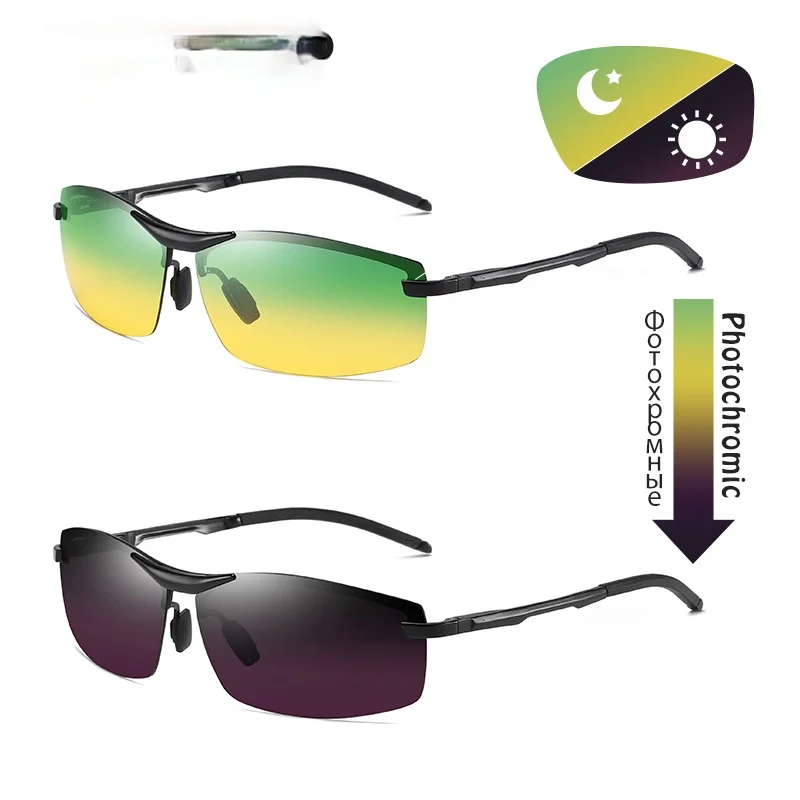 

2021 New Design Day&Night Photochromic Polarized Sunglasses Men Driving Glasses Chameleon Eyewear UV400 Gafas De Sol Hombre