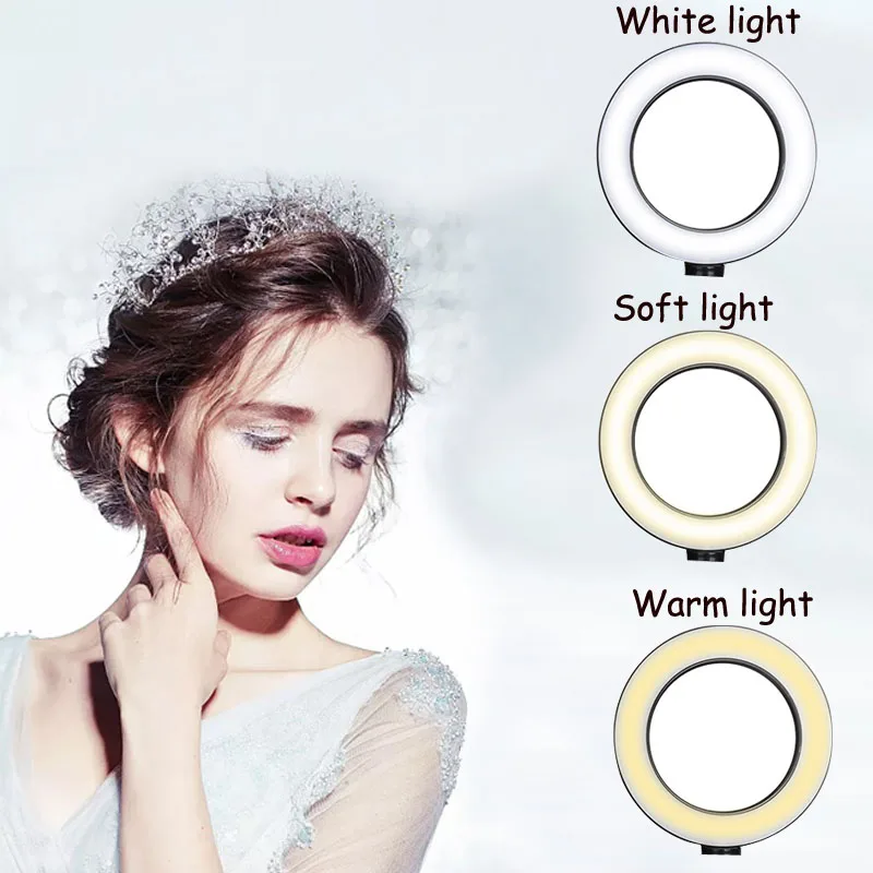 Кольцо монопод для селфи 7 дюймов 10 Вт 66 светодиодов|Аксессуары фотостудии| |