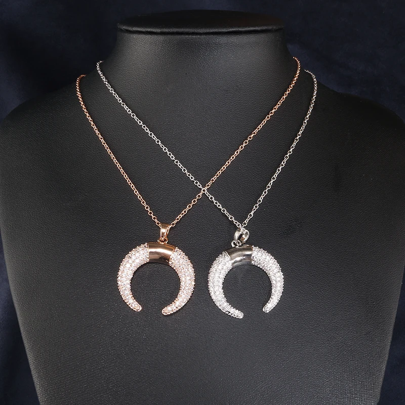 UILZ горячая Распродажа изящное ожерелье с кулоном изогнутое полумесяцем Золотое