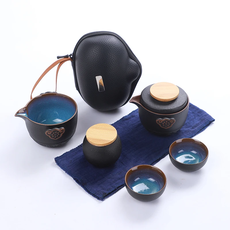 

High grade Chinese Tea Travel Tea Set Kung Fu TeaSet Ceramic Portable Teapot Porcelain Teaset Gaiwan Tea Cups of Tea Ceremony WF