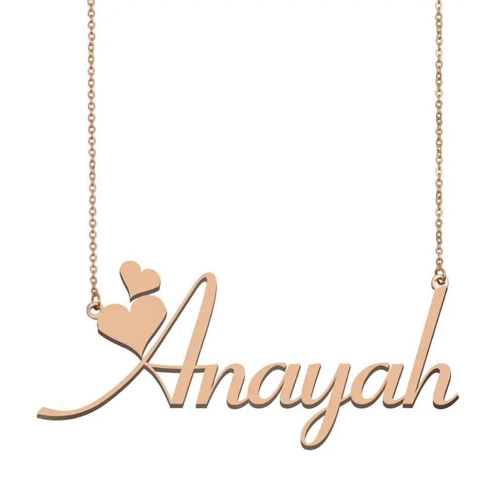 Anayah именное ожерелье на заказ кулон-табличка с именем для женщин девочек Лучшие Друзья День рождения Свадьба Рождество дни матери подарок