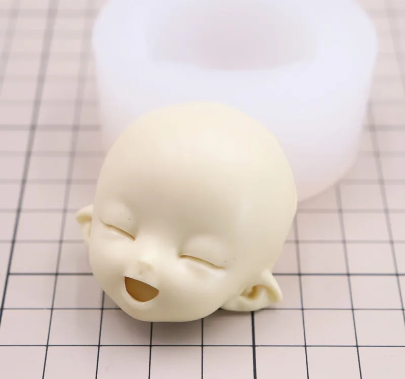 

Q version face model smiley face wizard super light clay soft pottery DIY hand-made BJD doll fondant human face silicone mold