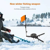 50 hot sales ice fishing marker triangular bottom bright surface abs automatically winter flag marker rod accessories for an