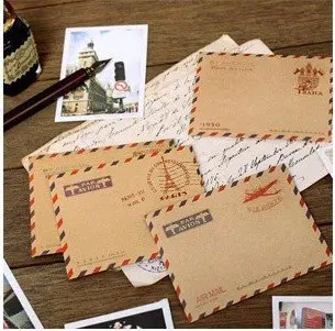 

10pcs/lot 98*74mm Cute Creative Mini Kraft Paper Retro Style Envelope Photo Post Card Package Bag