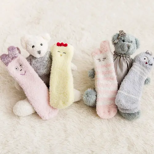 Рождественские хлопковые теплые носки для маленьких девочек чулки