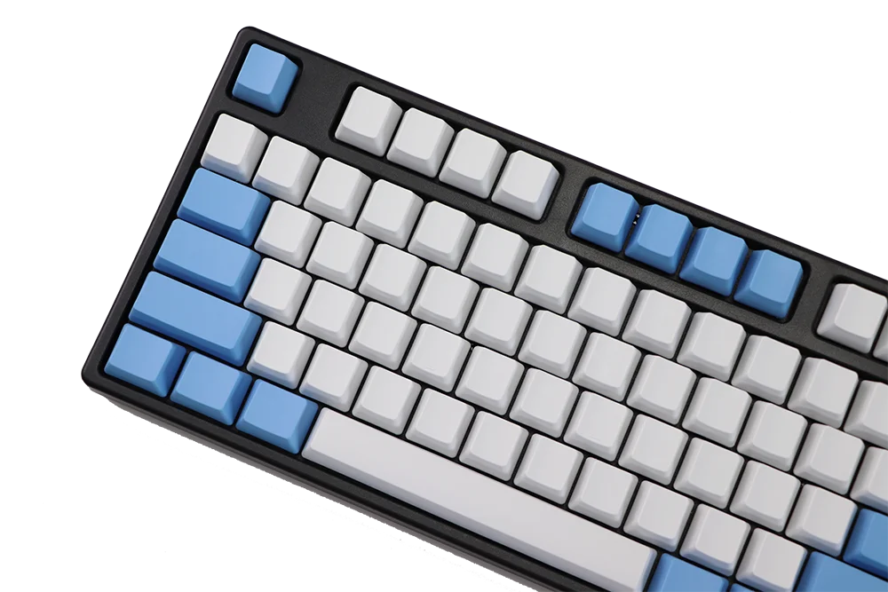 Пустые 87 ключей ANSI ISO раскладка толстые PBT Keycap Белый Синий капли цвета соответствующие брелки OEM
