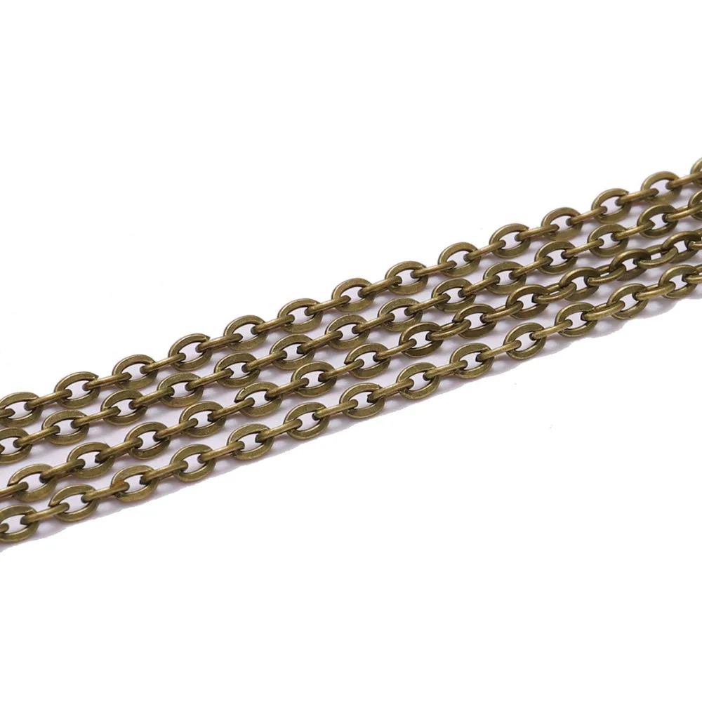 Цепочки для ожерелья 5 м/лот 2*3 мм черного/бронзового цвета латунные цепочки