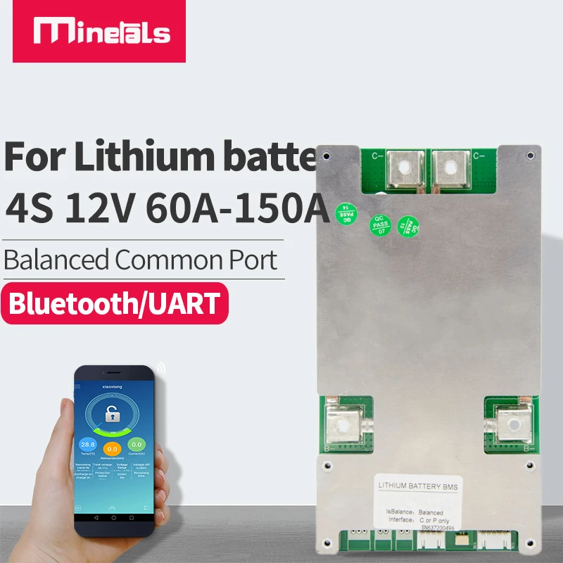 4S LiFePo4 Смарт bms 60A 80A 100A 120A 150A bluetooth 12V для уличных фонарей работающих на солнечных