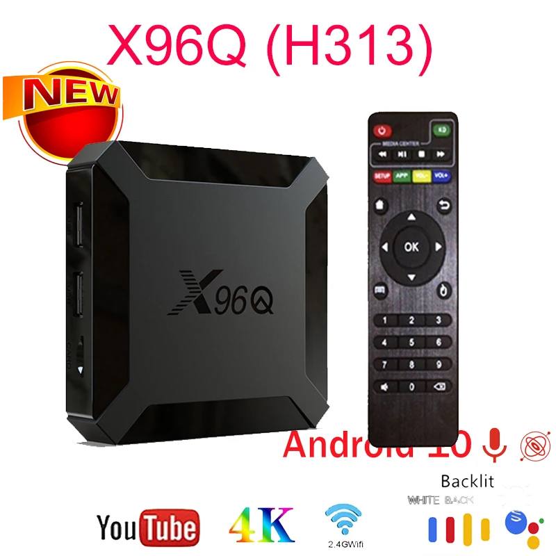 Android 10 X96Q ТВ коробка 2 Гб 16 Allwinner H313 Четырехъядерный 4K 4G Wifi Netflix Youtube телеприставка