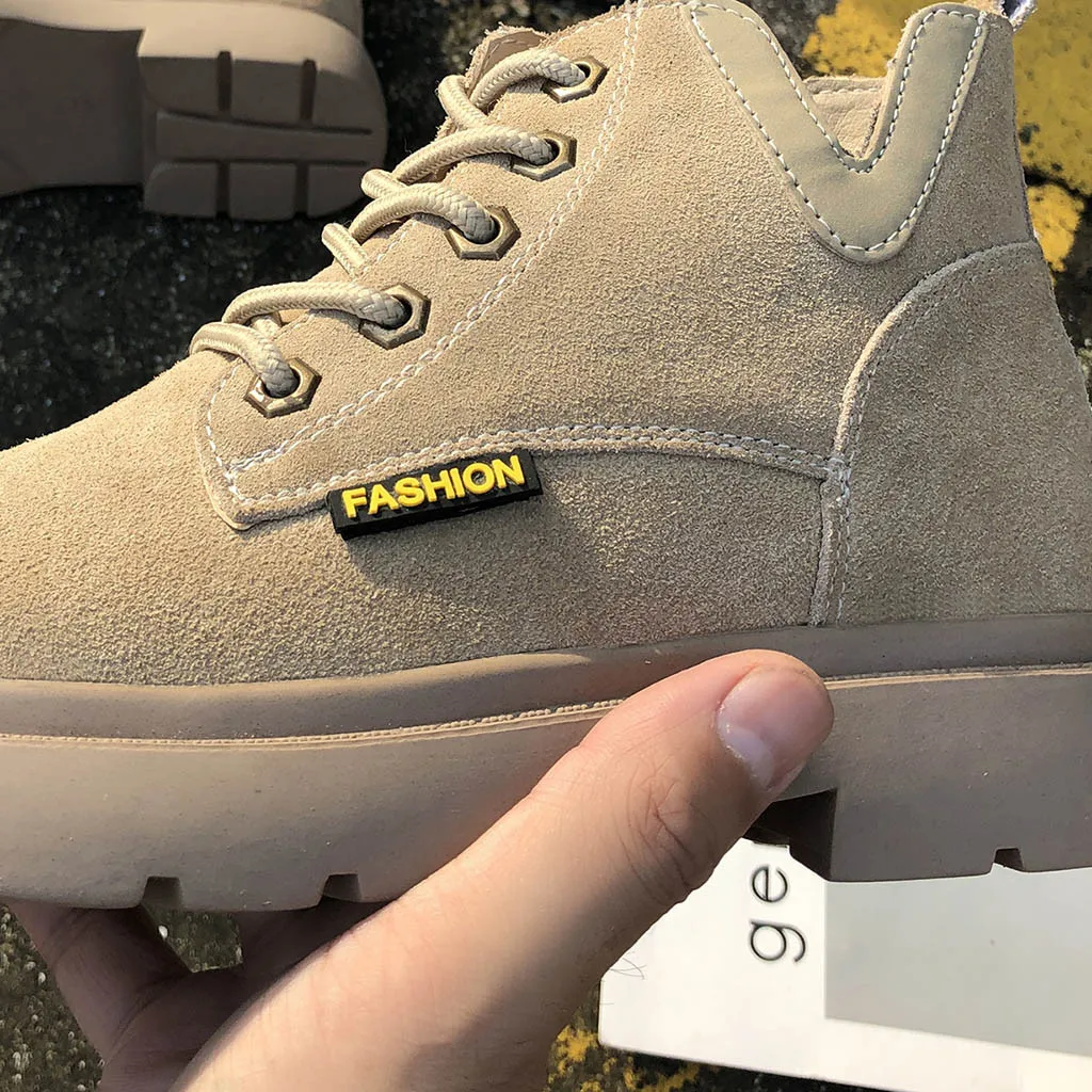 Популярные Новые осенне зимние ботинки женские на плоской подошве модные теплые