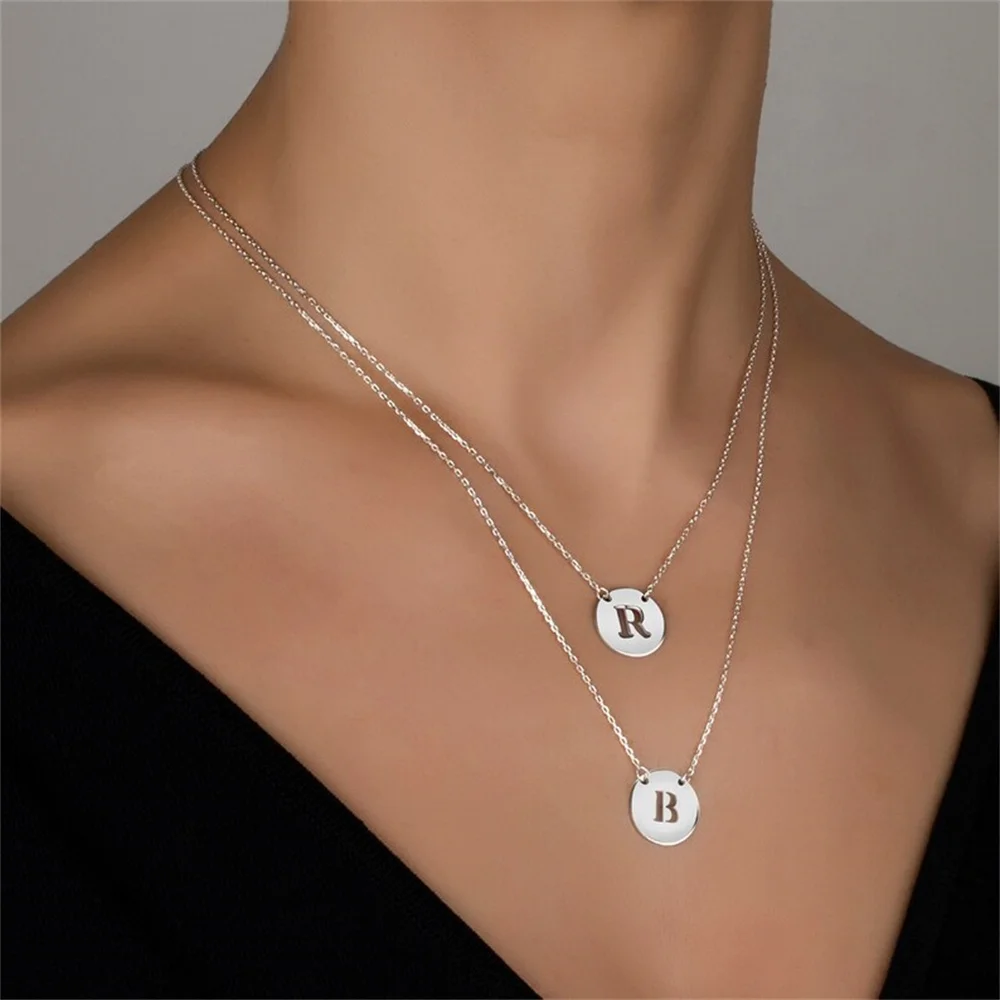 

Индивидуальное ожерелье с именем и диском, колье из нержавеющей стали с оригинальными буквами, эффектное ожерелье, подарок на день рождения, колье-чокер, золотые ювелирные изделия