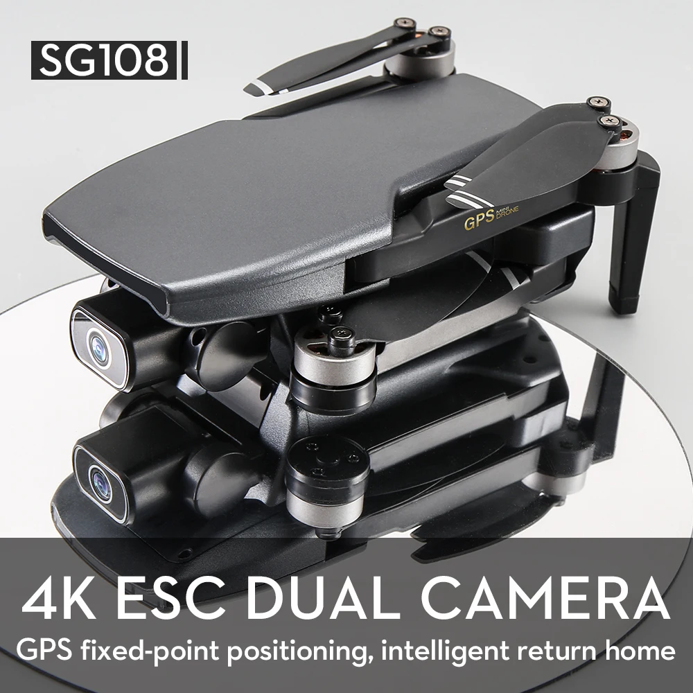 дрон sg108 с gps wi fi fpv 4k hd двойная камера free gl