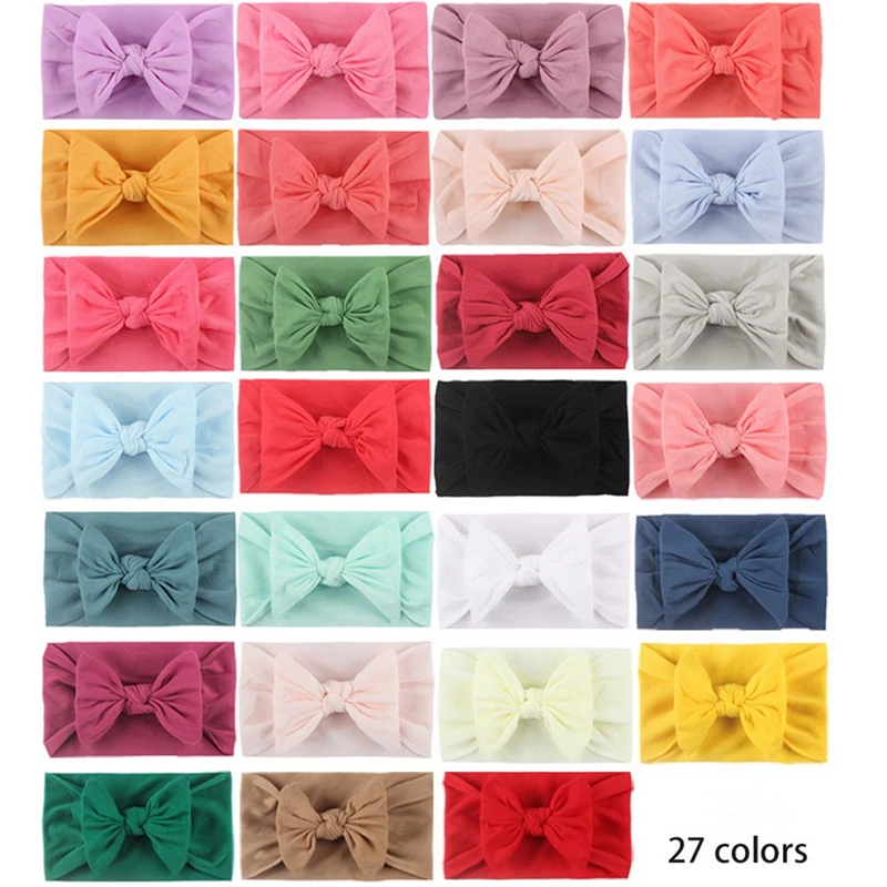 0-2Y Newborn Toddler Baby Girls Head Wrap ins Rabbit Big Bow Knot Turban Headband Hair Accessories Gifts 27 Colors For Girl | Детская