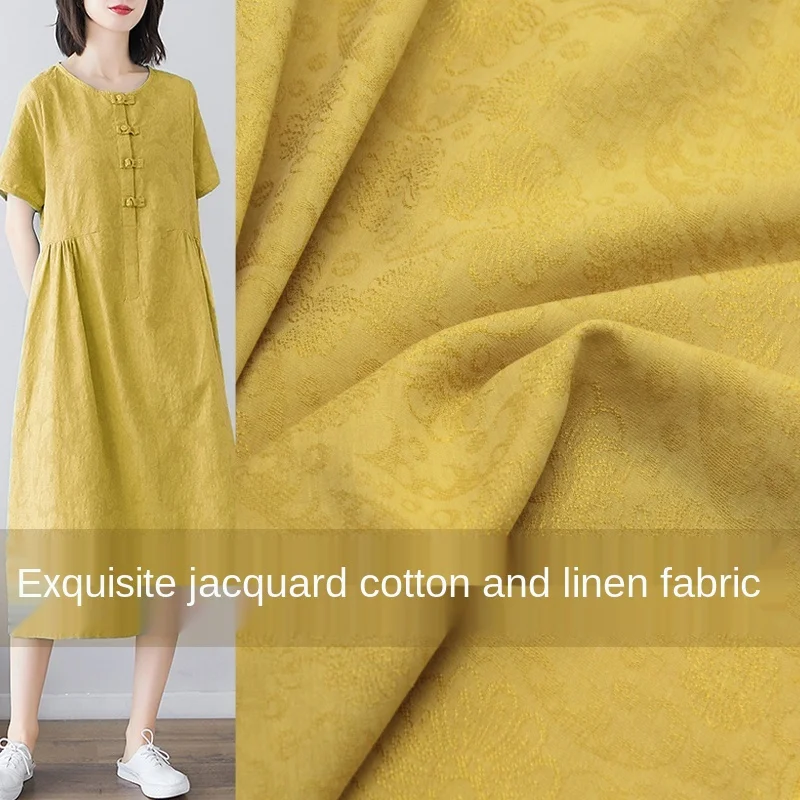 

Jacquard cotton and linen thin high-end retro Hanfu dress shirt linen fabric Sewing fabric factory shop not out of stock