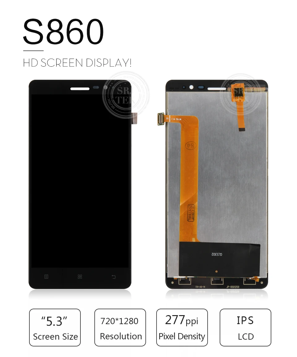 5,3 ''1280x720 дисплей для lenovo S860 ЖК сенсорный экран дигитайзер для lenovo S860 дисплей запасные части