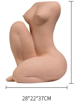 

Female Body Vase, Post Modern Style Sculpture Woman Body Shape Squating and Sitting Posture Vase