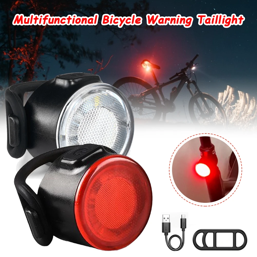 

MTB Bike LED Light Set Rechargeable Front Headlight Rear Light with 6 Lighting Modes Cycling Light Road Bike Bicycle Accessories