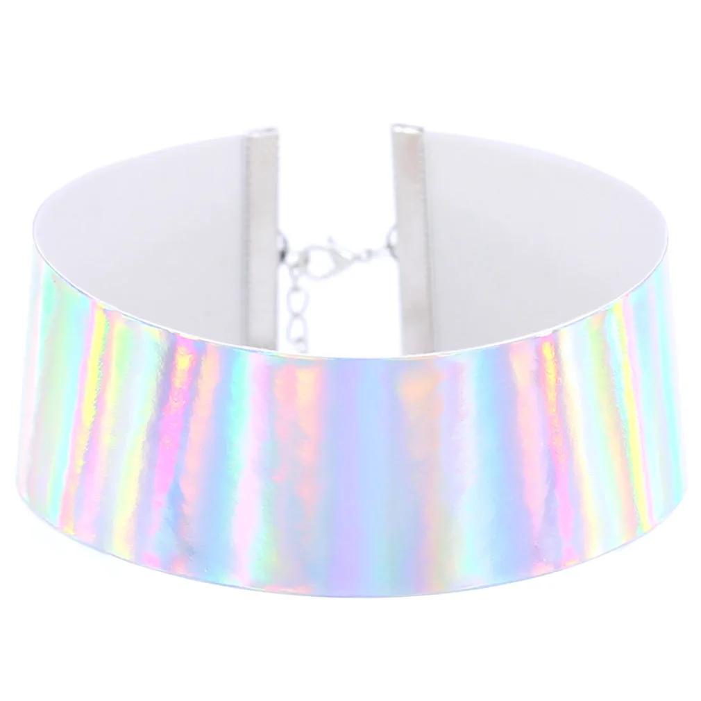 Голографические колье расширить 4 см золотая цепочка ожерелье в стиле панк