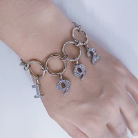 handmade rings luxury rhinestone crystal custom birth year letter pendant bracelets for women metal chain ankle bracelet jewelry